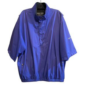 DryJoys By Foot Joy 1/2 Zip Golf Rain Pullover Windbreaker Jacket Blue Men's L